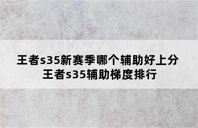 王者s35新赛季哪个辅助好上分 王者s35辅助梯度排行